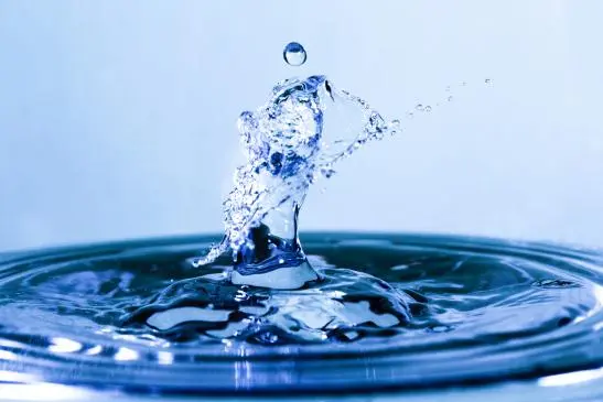Clear water drop rising